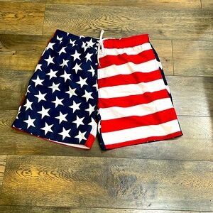 Faded glory, American flag swim trunks size large excellent like new condition